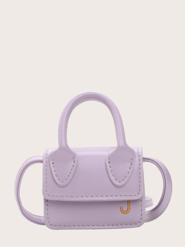 Girls Letter Embroidered Flap Satchel Bag