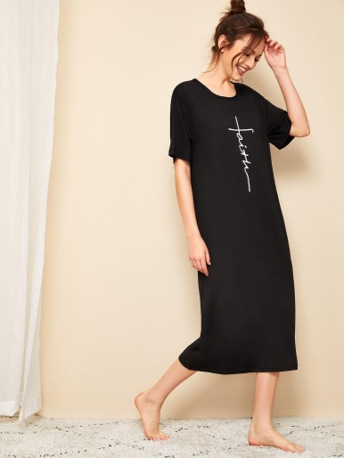 Faith black nightgown