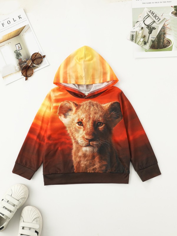 3d lion 2024 print hoodie