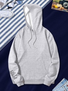 Men Slogan Graphic Drawstring Hoodie