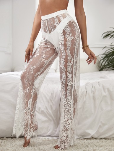 White sexy mesh pants