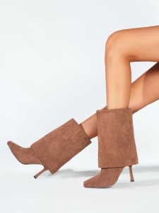 Folded Design Stiletto Classic Boots