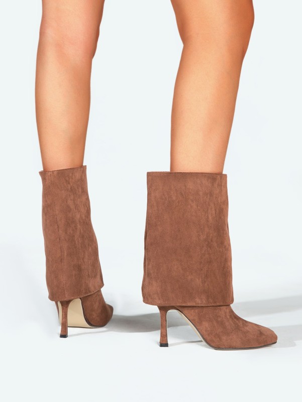 Folded Design Stiletto Classic Boots