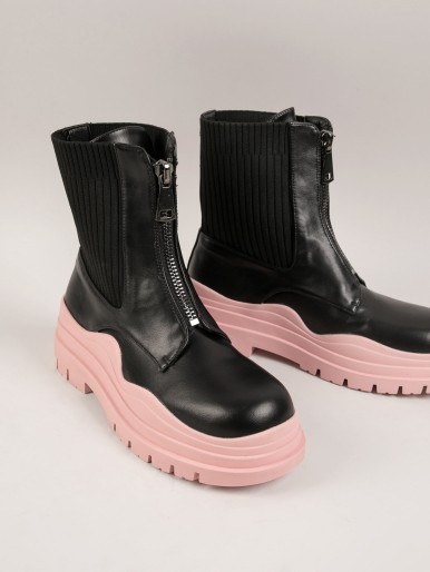 Pink and black women's boot