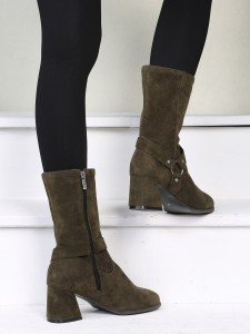 Minimalist Side Zipper Chunky Heeled Boots