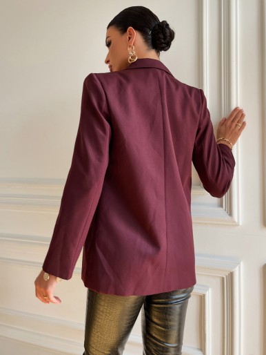 Lapel Neck Flap Detail Blazer