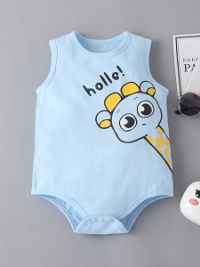 Baby Boy Cartoon Giraffe Print Tank Bodysuit