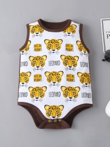 Baby Boy Cartoon Giraffe Print Tank Bodysuit