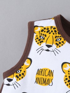 Baby Boy Cartoon Giraffe Print Tank Bodysuit