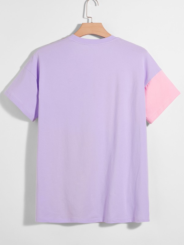 Men Drop Shoulder Color Block Tee