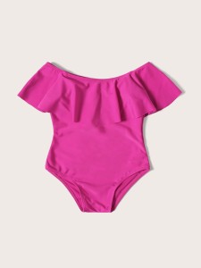 Toddler Girls Flounce Bardot One Piece Swimsuit