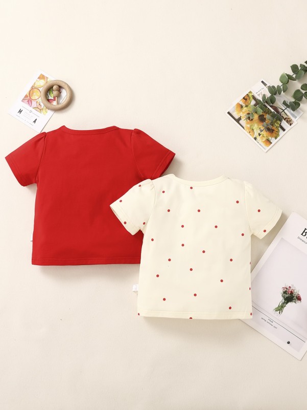 Baby Girl 2pcs Polka Dot Tee