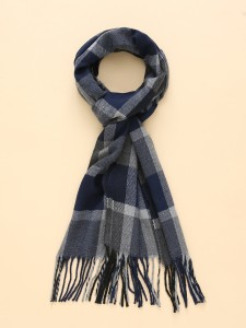 Men Plaid Pattern Scarf