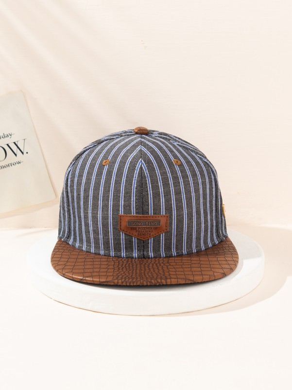 Men Striped Snapback Cap