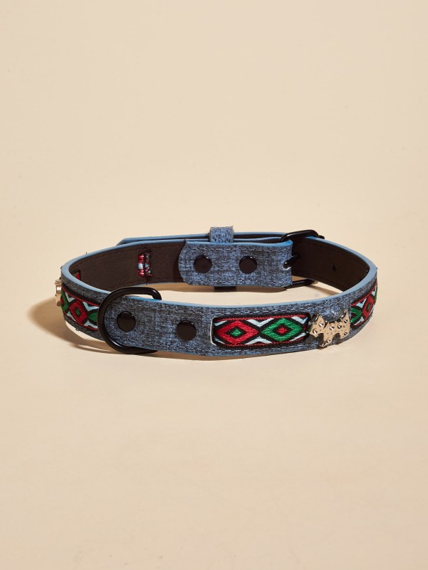 1pc Geometric Pattern Random Color Pet Collar