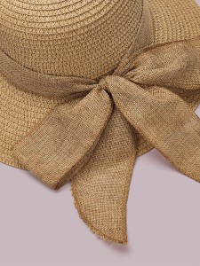 Bow Knot Decor Straw Hat