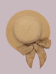 Bow Knot Decor Straw Hat