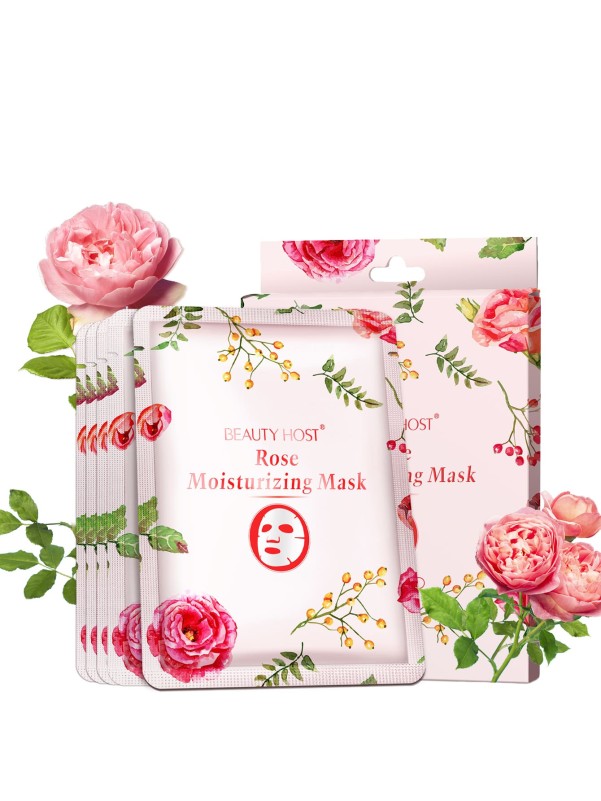 5pcs Rose Extract Hydrating Facial Sheet