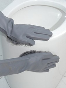 1pair Silicone Dishwashing Glove