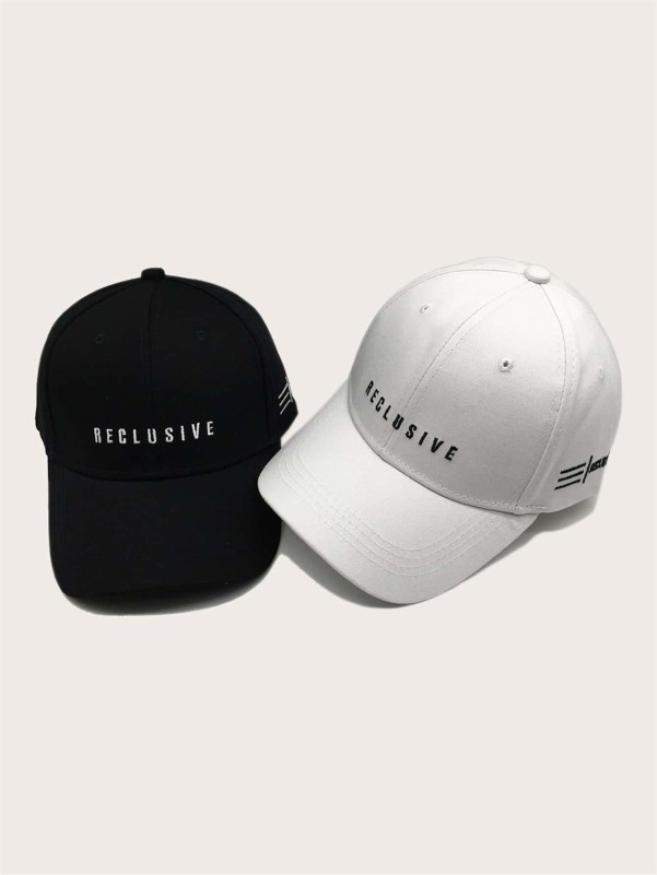 2pcs Men Letter Embroidery Baseball Cap