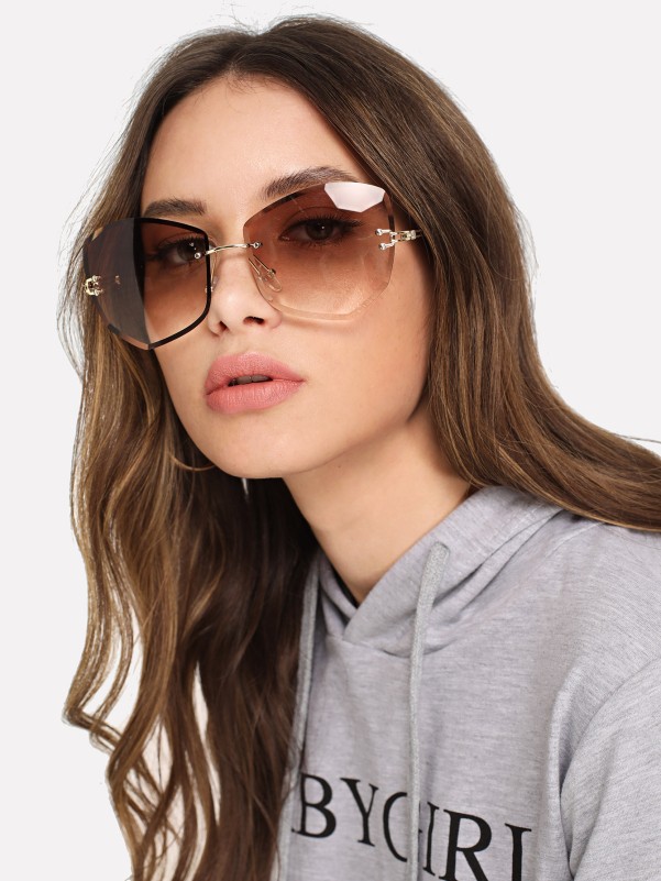 Rimless Ombre Fashion Glasses