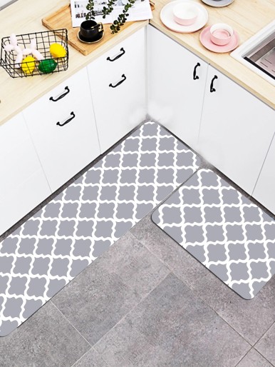 1pc Geometric Pattern Kitchen Carpet