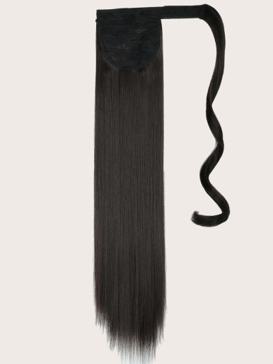 1pc Hook-and-loop Fastener Long Straight Wig Hairpiece