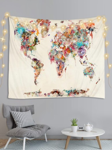 Map Print Tapestry