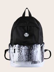 Boys Colorblock Letter Patch Backpack