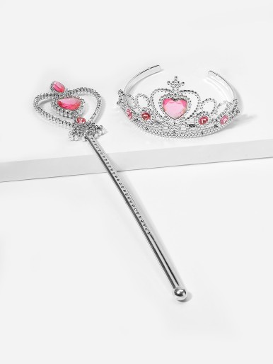 Girls Rhinestone Tiara & Scepter