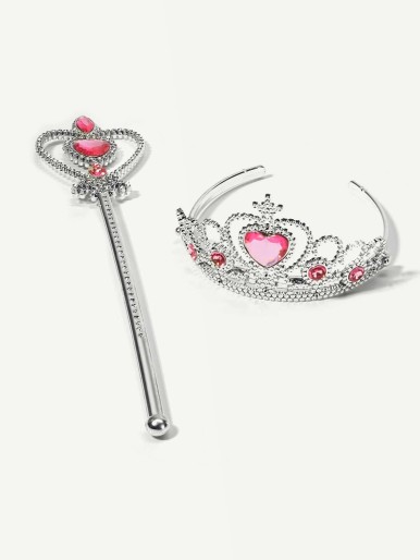 Girls Rhinestone Tiara & Scepter