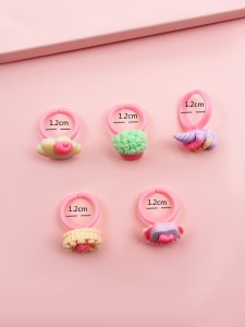 5pcs Toddler Girls Ice Cream Decor Ring