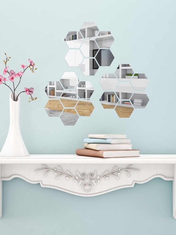 32pcs Hexagon Mirror Surface Wall Sticker