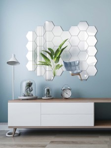 32pcs Hexagon Mirror Surface Wall Sticker