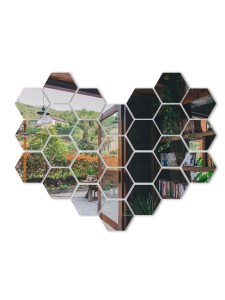 32pcs Hexagon Mirror Surface Wall Sticker