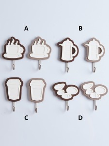 Random Coffee Design Wall Hook 2pcs