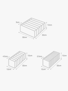 3 قطعة صندوق تخزين الملابس الداخلية
