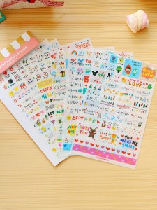 Cartoon Animal & Character Sticker 6sheets