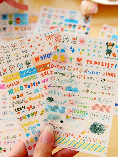 Cartoon Animal & Character Sticker 6sheets