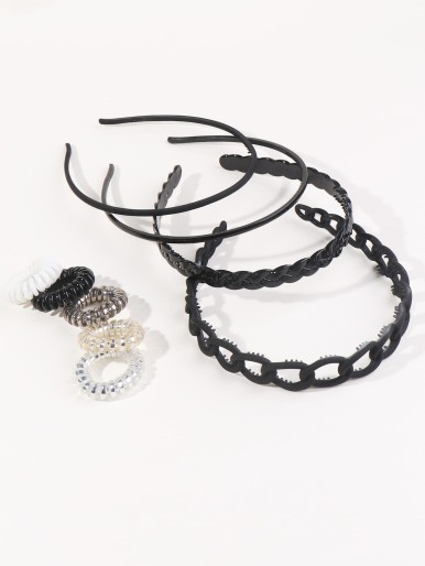 9pcs Solid Hair Accessories