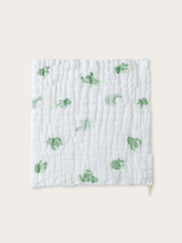 Kids Cactus Print Muslin Face Towel