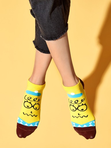 5pairs Cartoon Graphic Ankle Socks