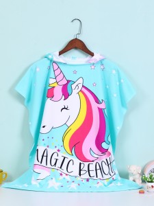 1pc Kids Cartoon Unicorn Bath Towel