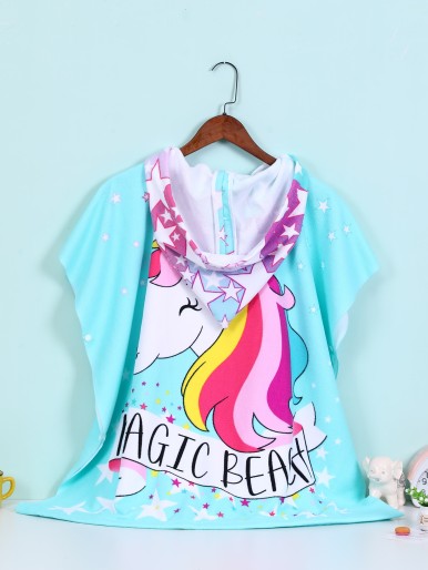 1pc Kids Cartoon Unicorn Bath Towel