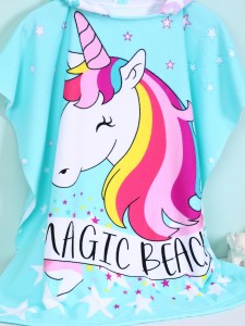 1pc Kids Cartoon Unicorn Bath Towel