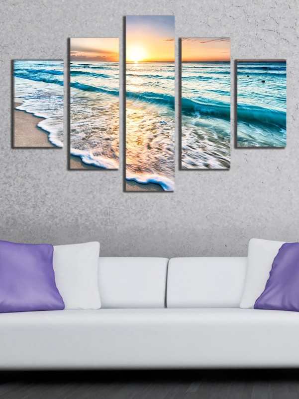 5pcs Sea Print Wall Painting Without Frame