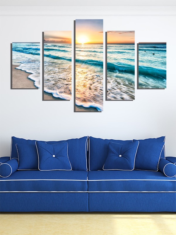 5pcs Sea Print Wall Painting Without Frame