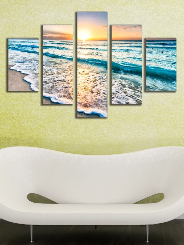 5pcs Sea Print Wall Painting Without Frame