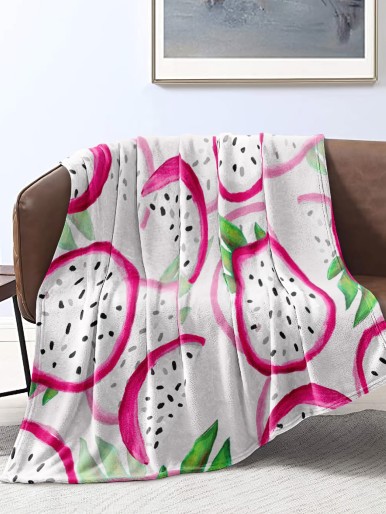 Pitaya Print Flannel Throw