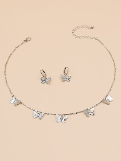 3pcs Butterfly Decor Jewelry Set